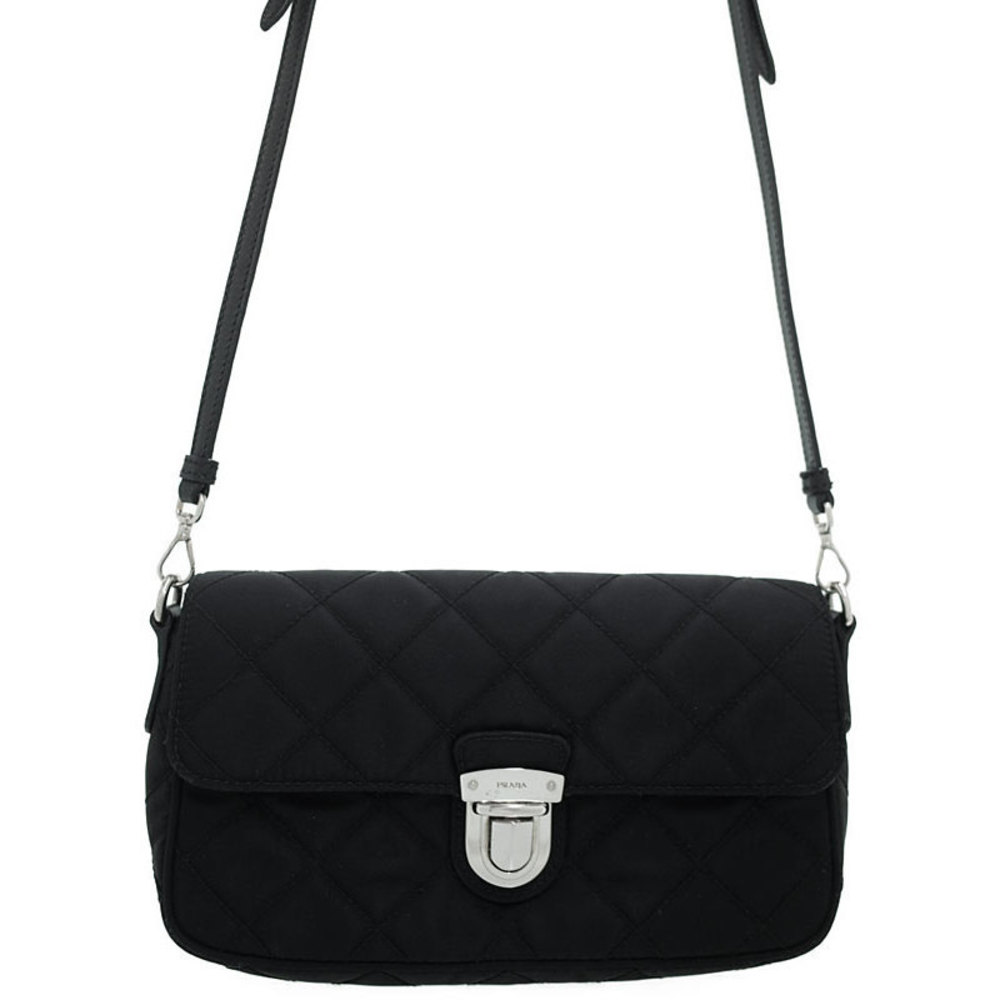 Prada Quilted Nylon Shoulder Bag Black